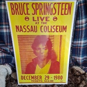 Vintage Bruce Springsteen Concert Poster - Red and Yellow